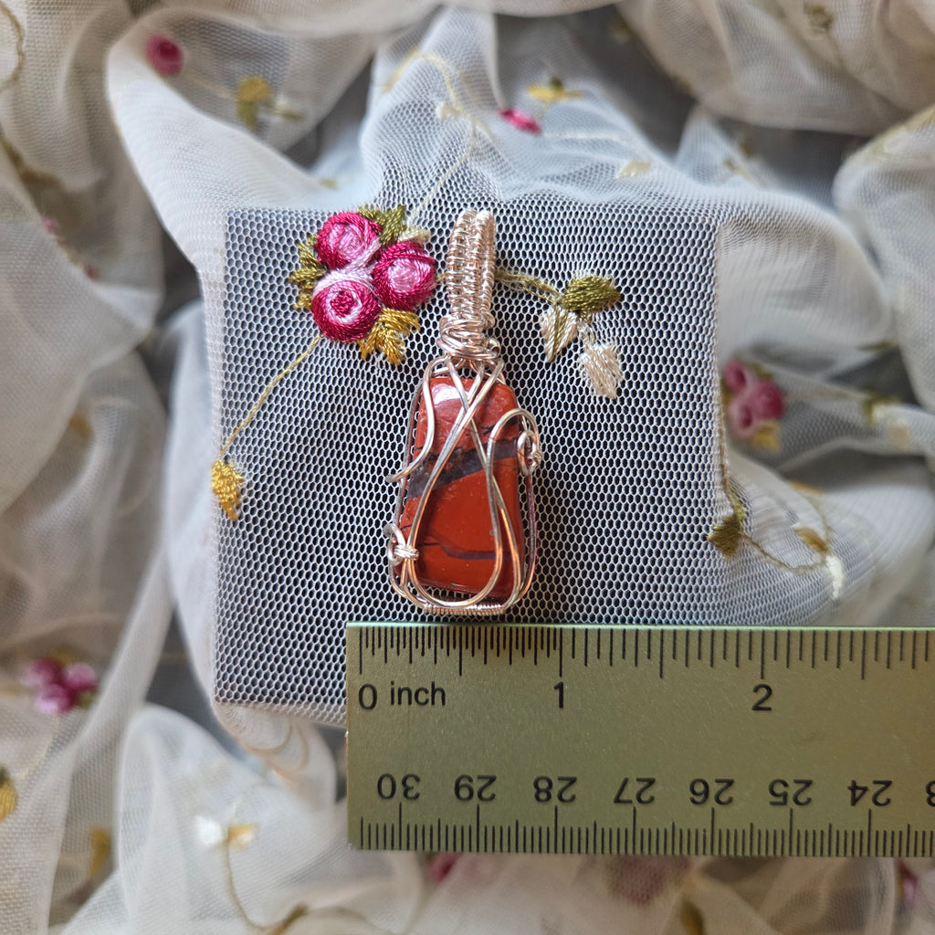 Red Jasper Natural Tumbled Wrap (Silver Wire)