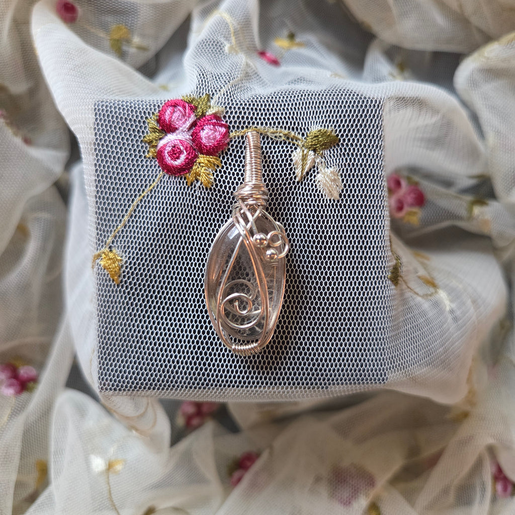 Clear Quartz Natural Tumbled Wrap (Silver Wire)