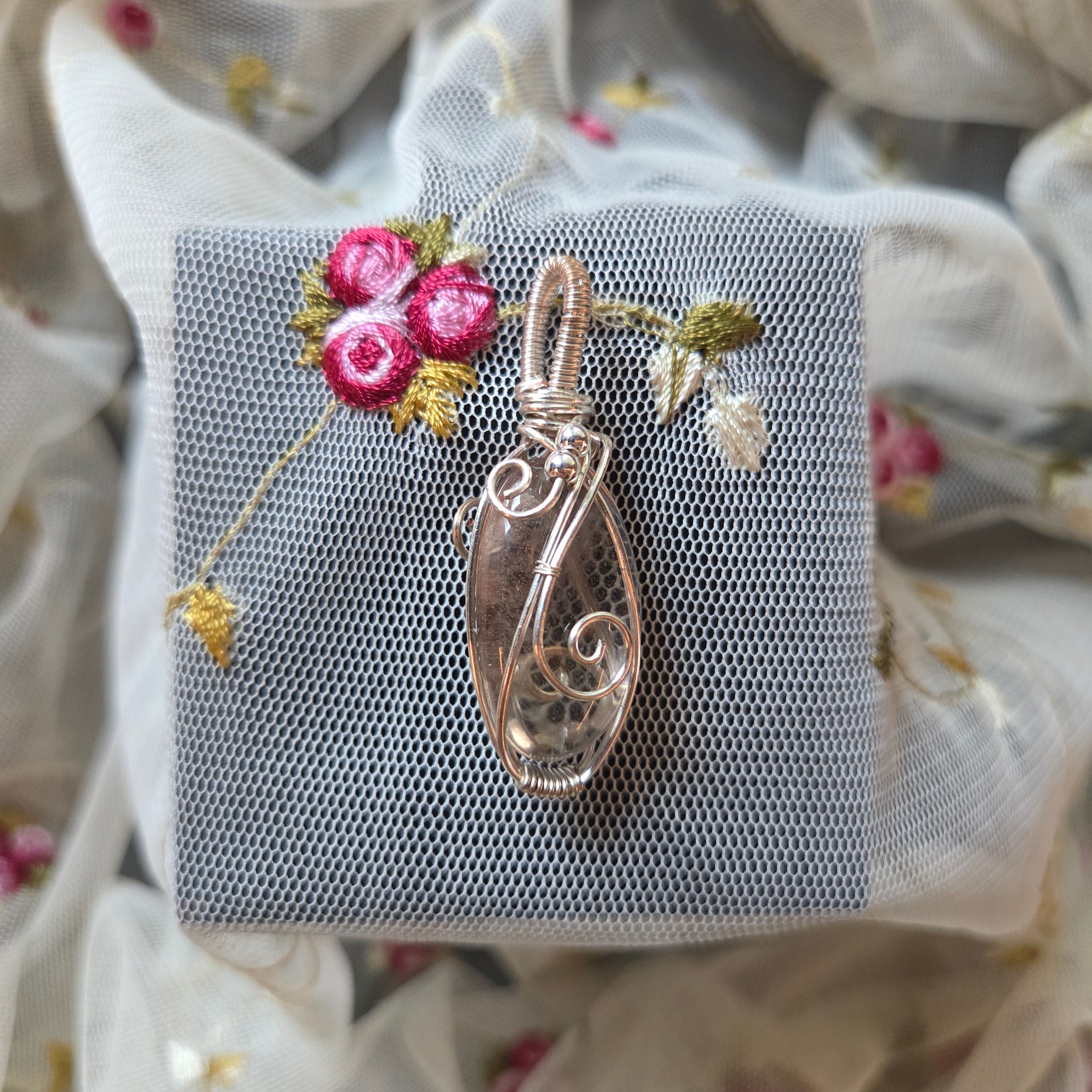 Clear Quartz Natural Tumbled Wrap (Silver Wire)