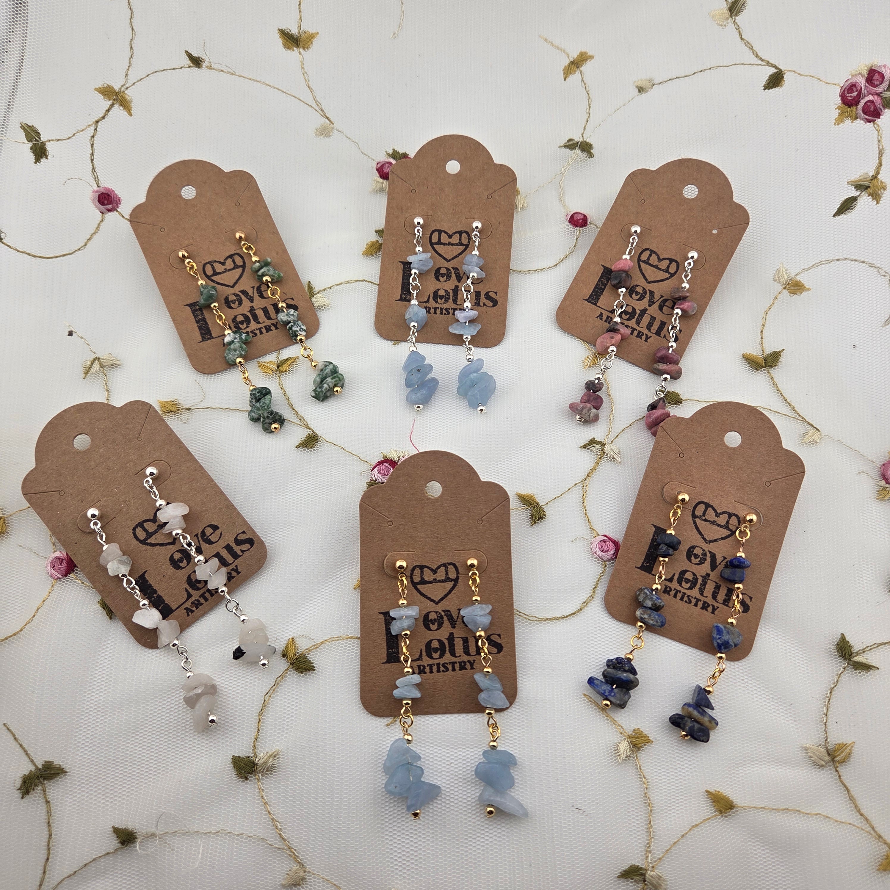 Crystal Chip Dangle Earrings