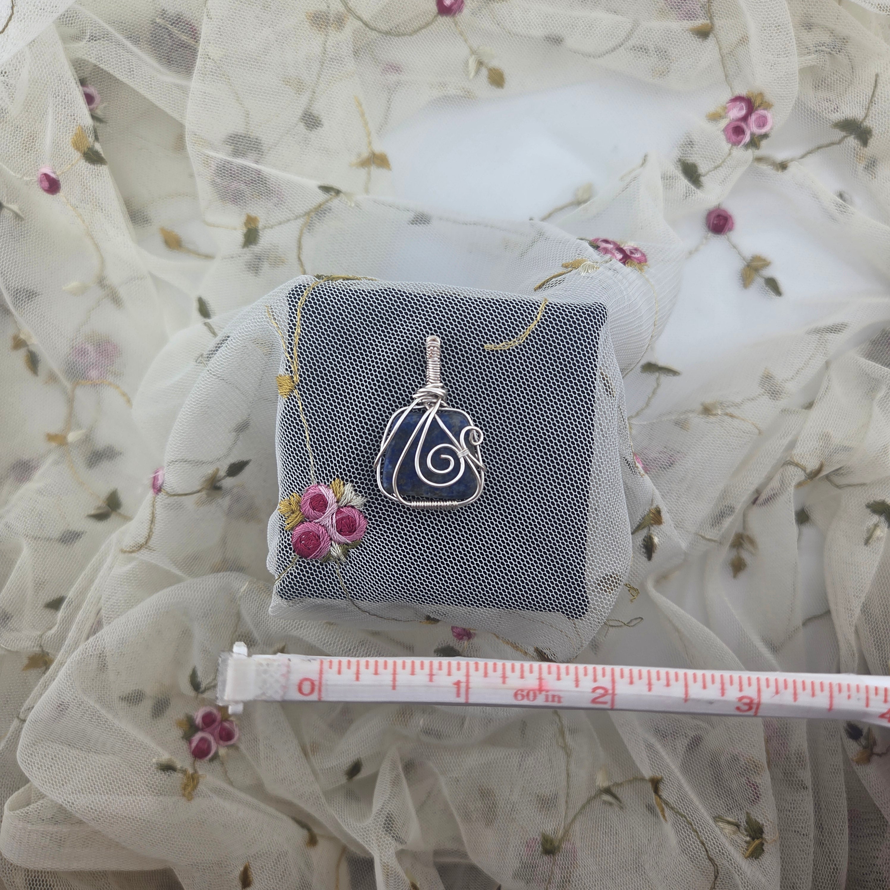 Lapis Lazuli Square Wrap (Silver Wire)
