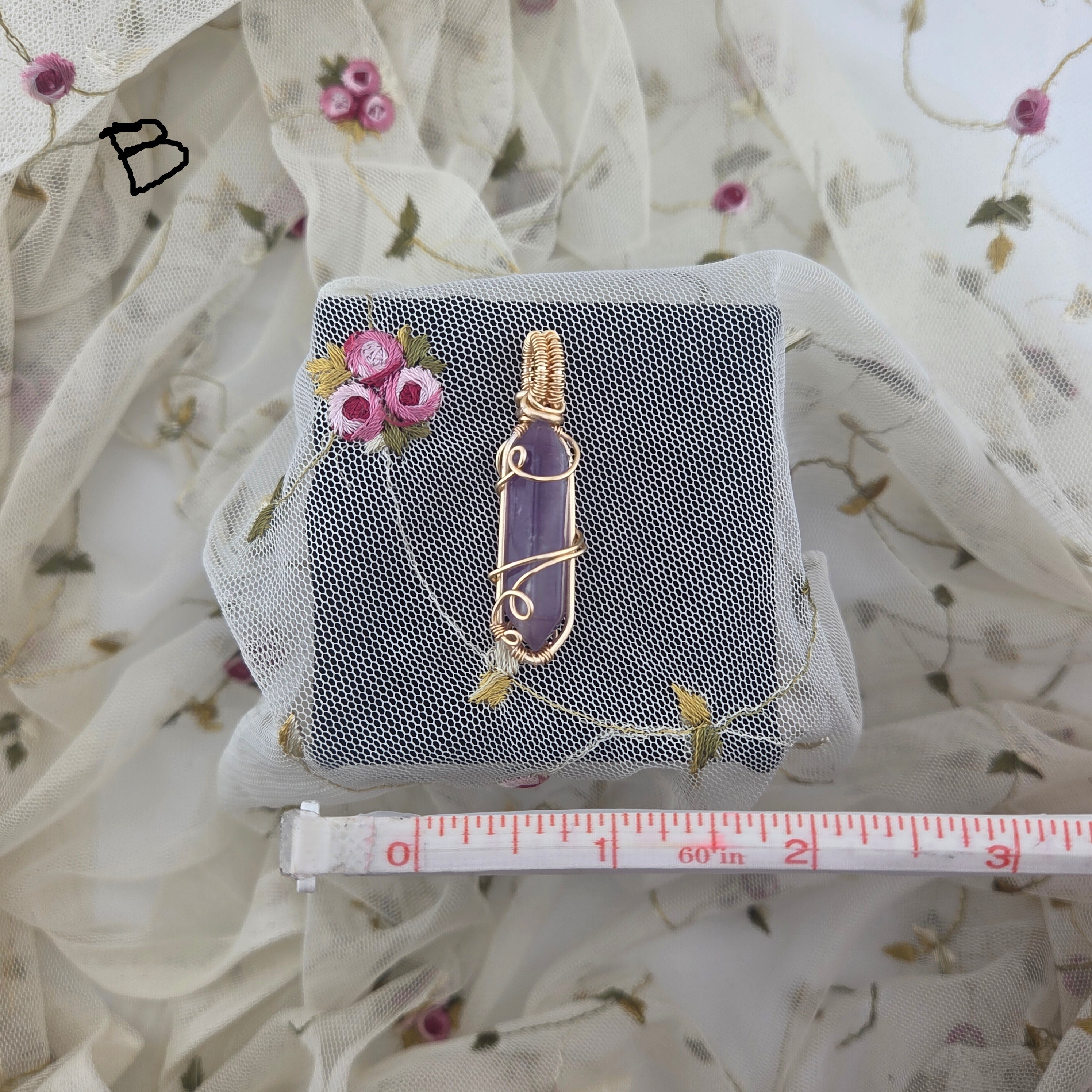 Amethyst  Point Wrap (Gold Wire)