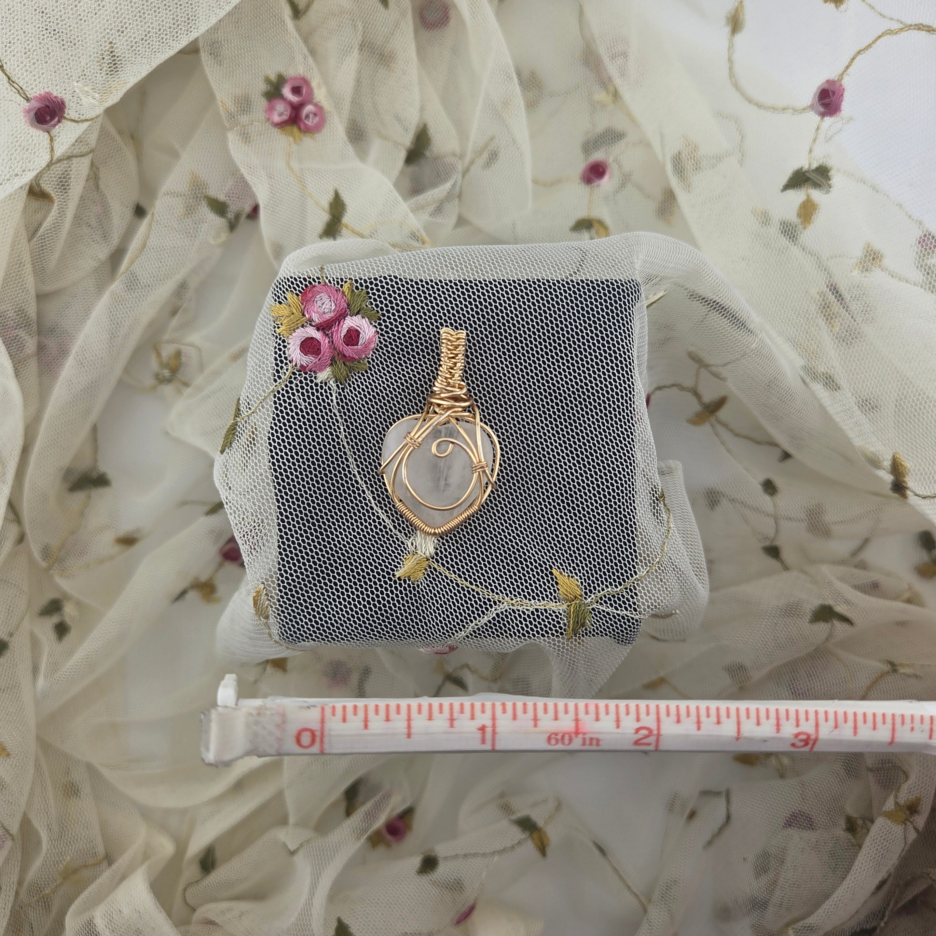 "Itty" Quartz Heart Wrap (Gold Wire)