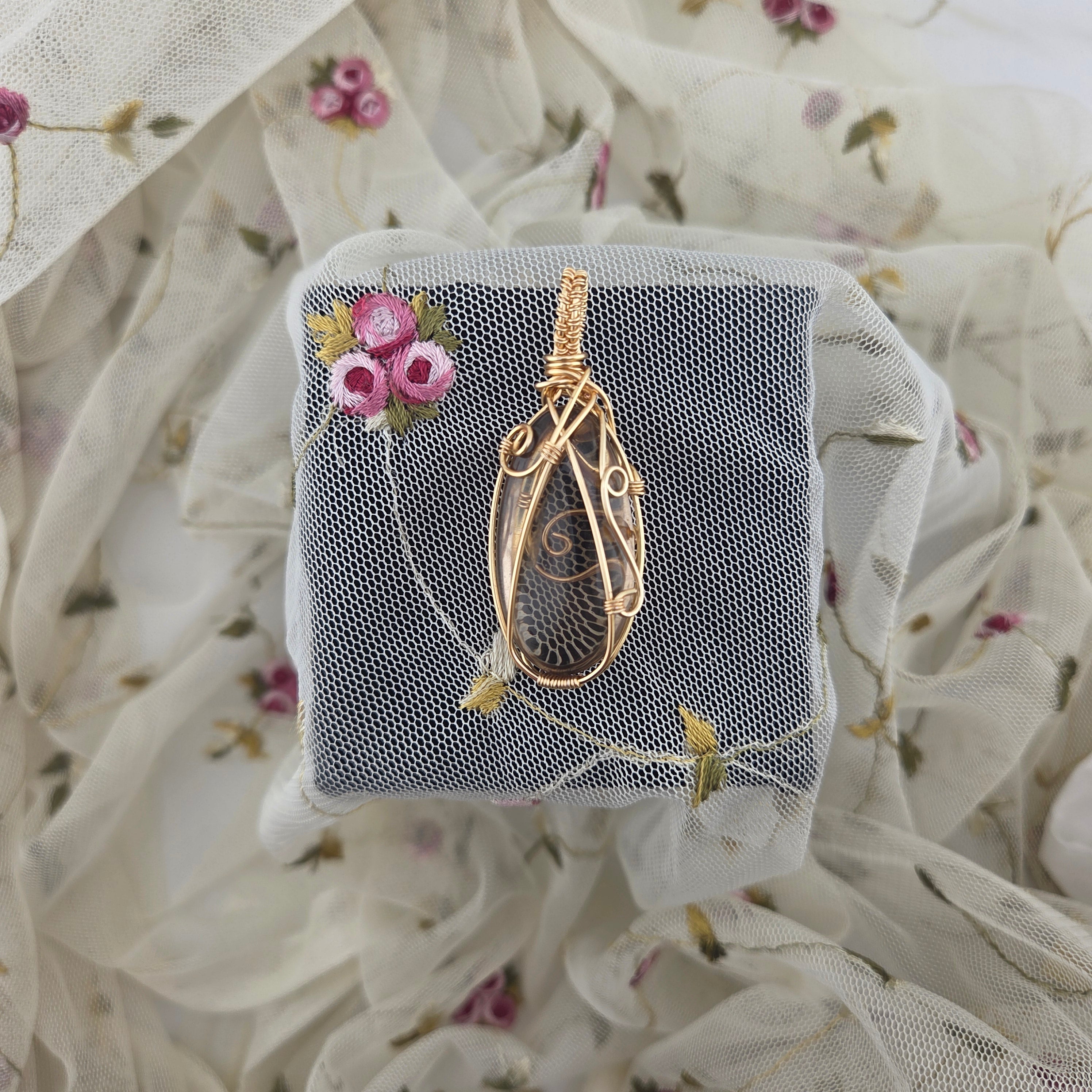 Smoky Quartz Natural Tumbled Wrap (Gold Wire)