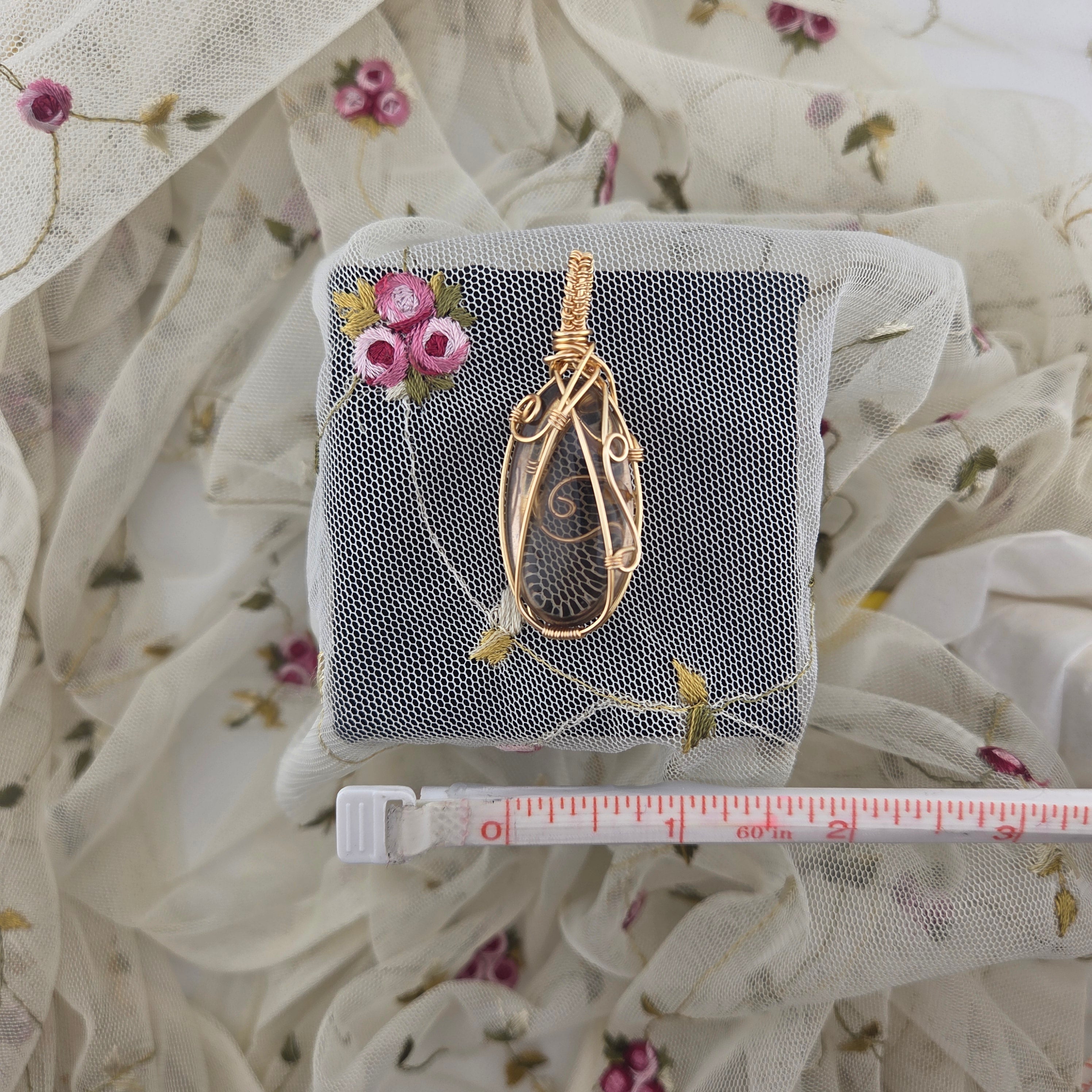 Smoky Quartz Natural Tumbled Wrap (Gold Wire)