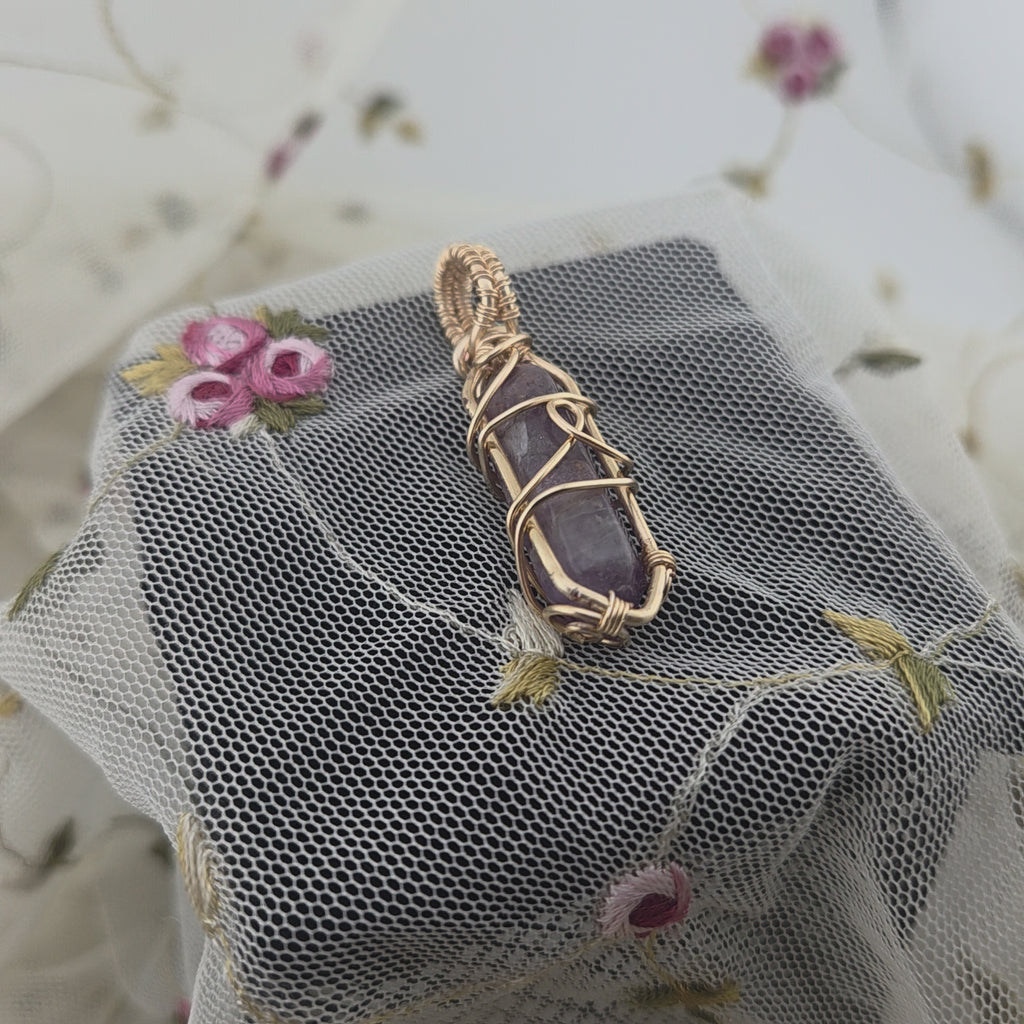 Amethyst  Point Wrap (Gold Wire)