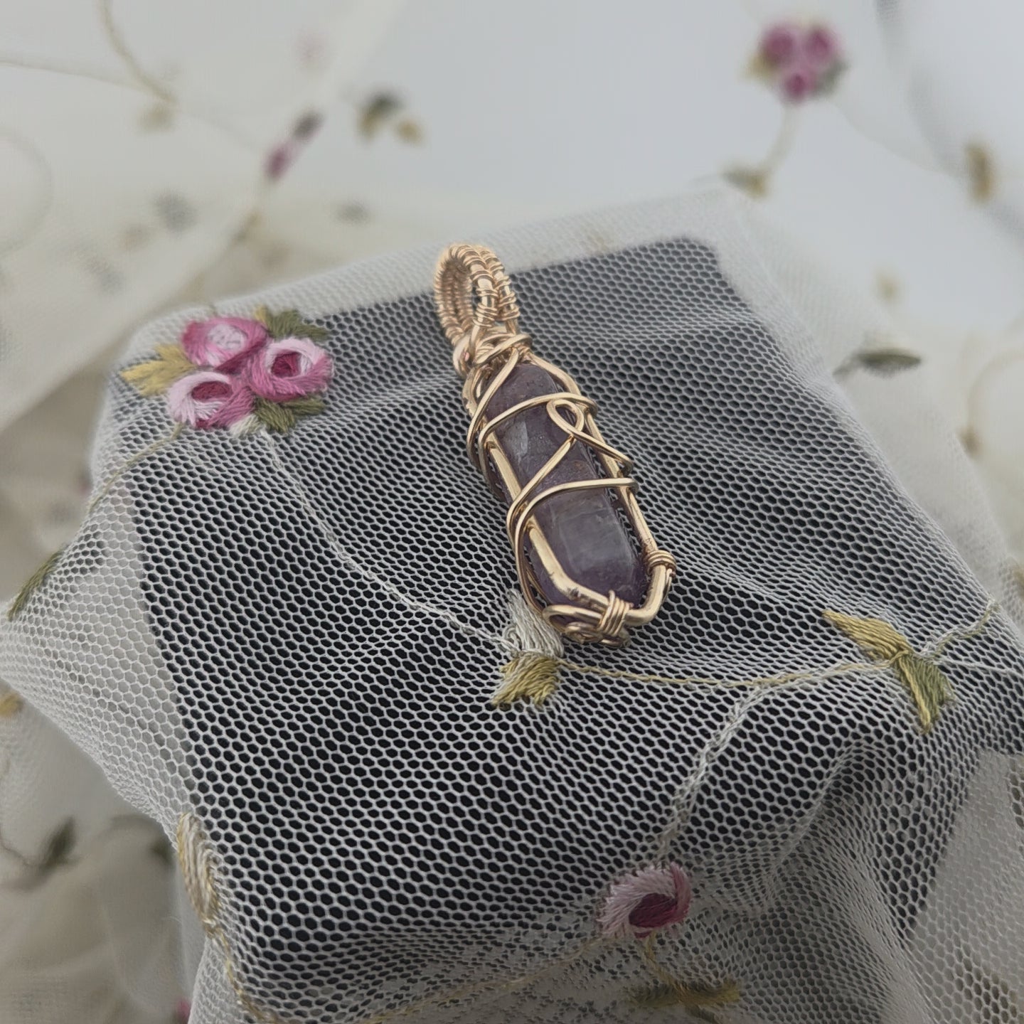 Amethyst  Point Wrap (Gold Wire)