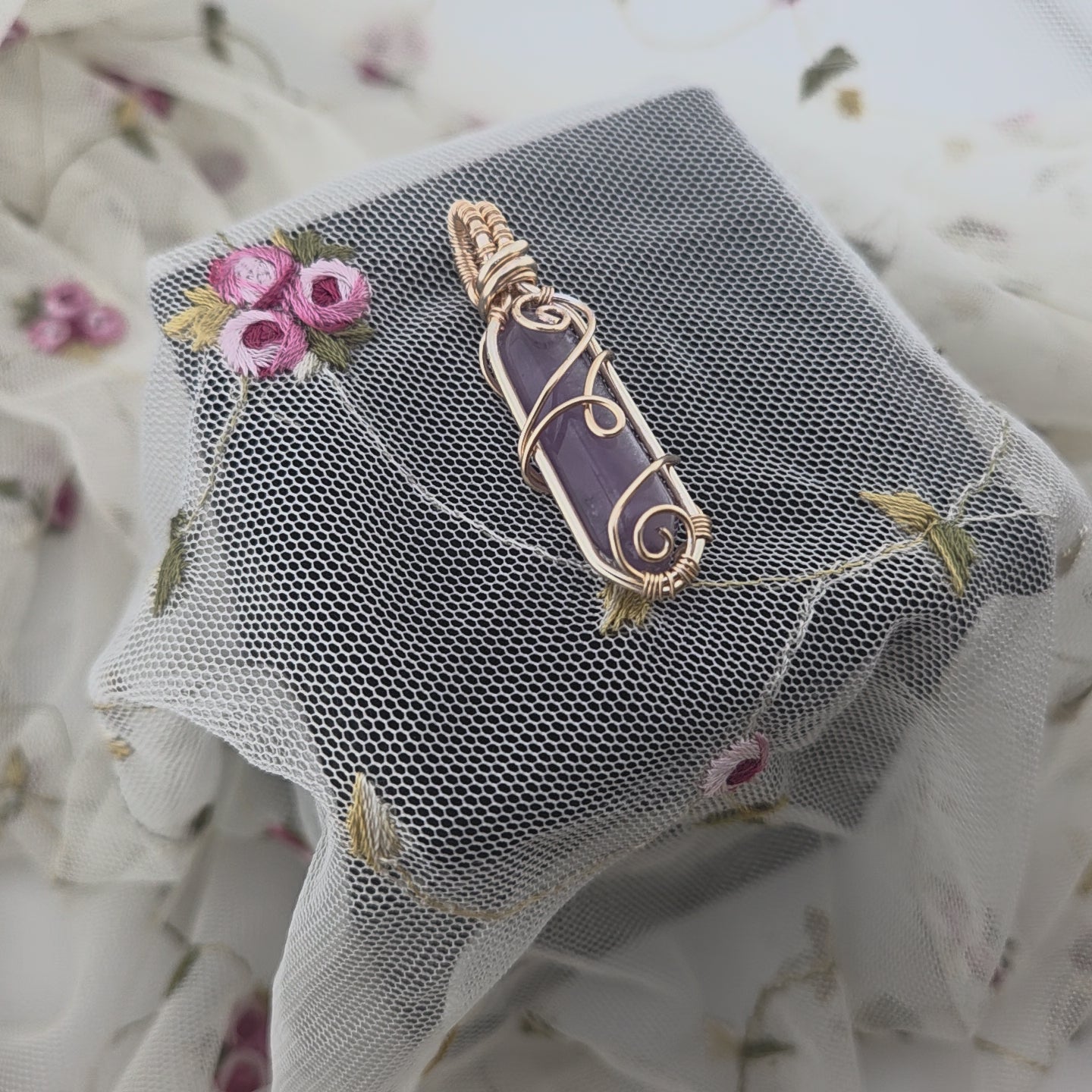 Amethyst  Point Wrap (Gold Wire)